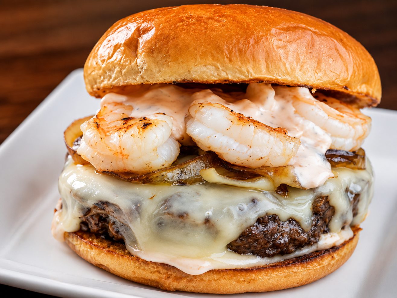 Shrimp & Beef Burger.