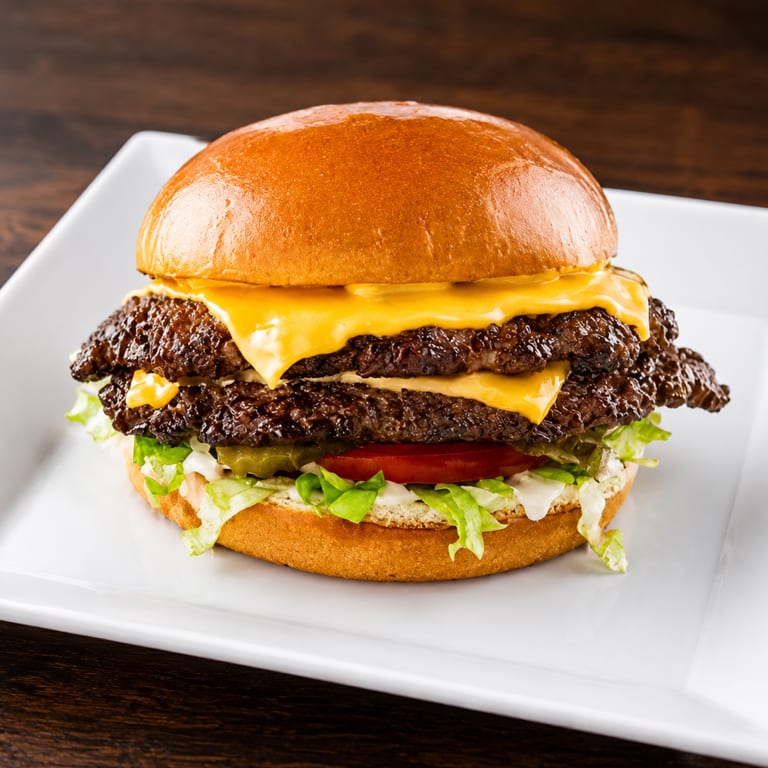 Indulge in Our Double Cheeseburger