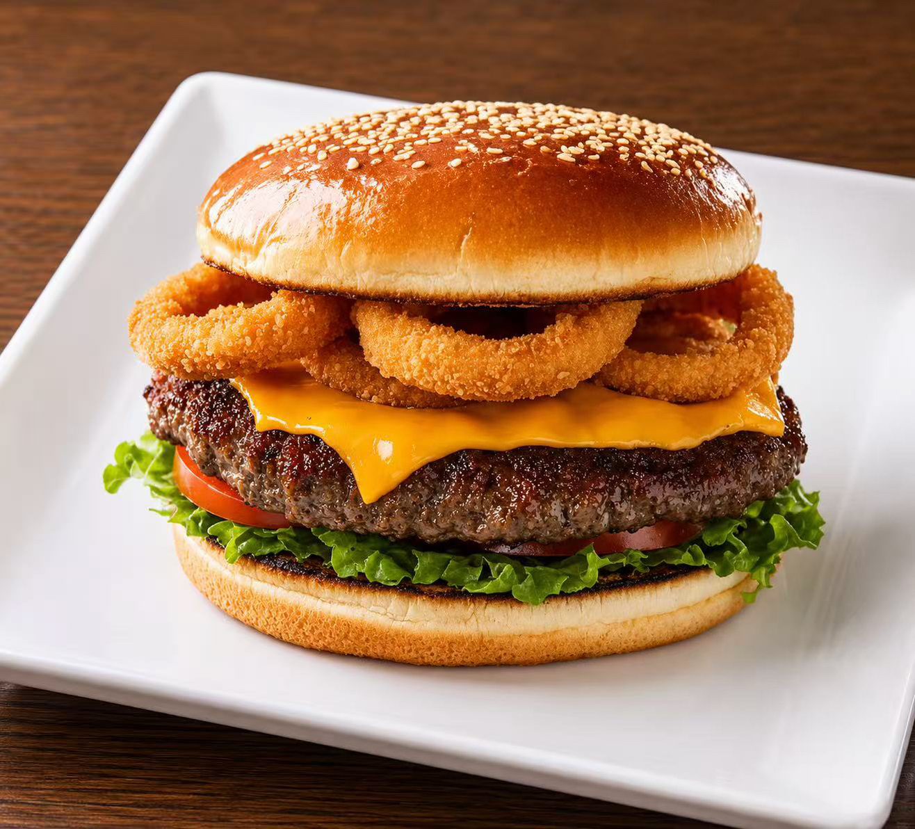 Bacon & Onion Ring Burger.