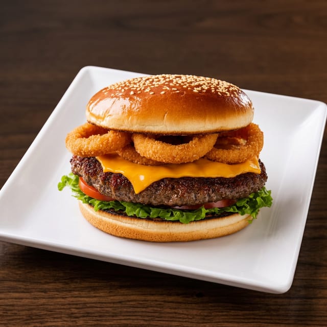 Bacon & Onion Ring Burger.