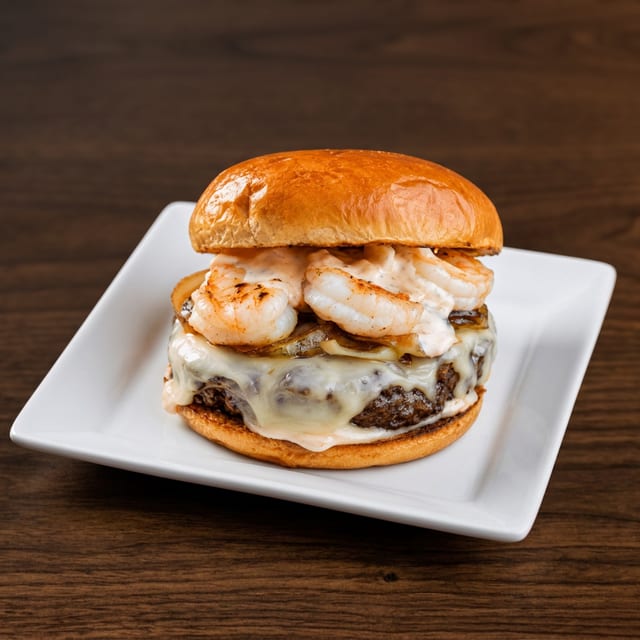 Shrimp & Beef Burger.